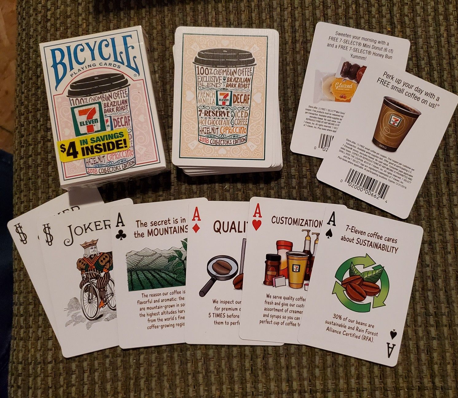 Bicycle 7-Eleven 7-11 2018 Coffee Playing Cards Rare Deck