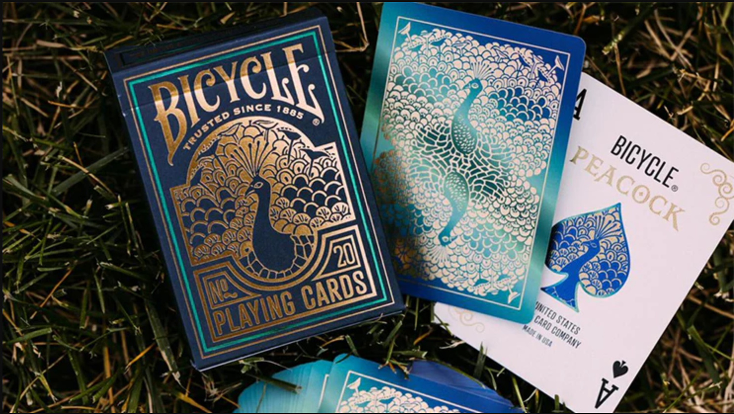 Bicycle Peacock Green Cold Foiled Playing Cards