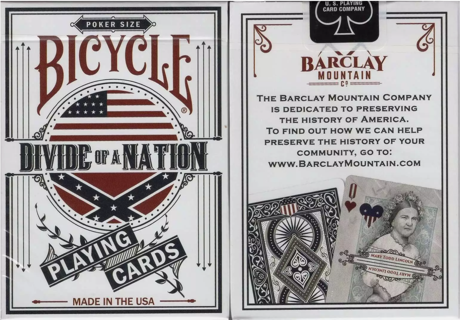 Bicycle Divide of a Nation Playing Cards US History Decks