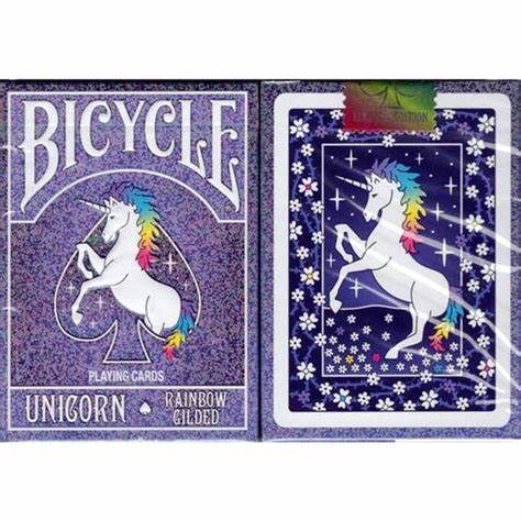 Bicycle Unicorn (Rainbow) Gilded  Playing Cards