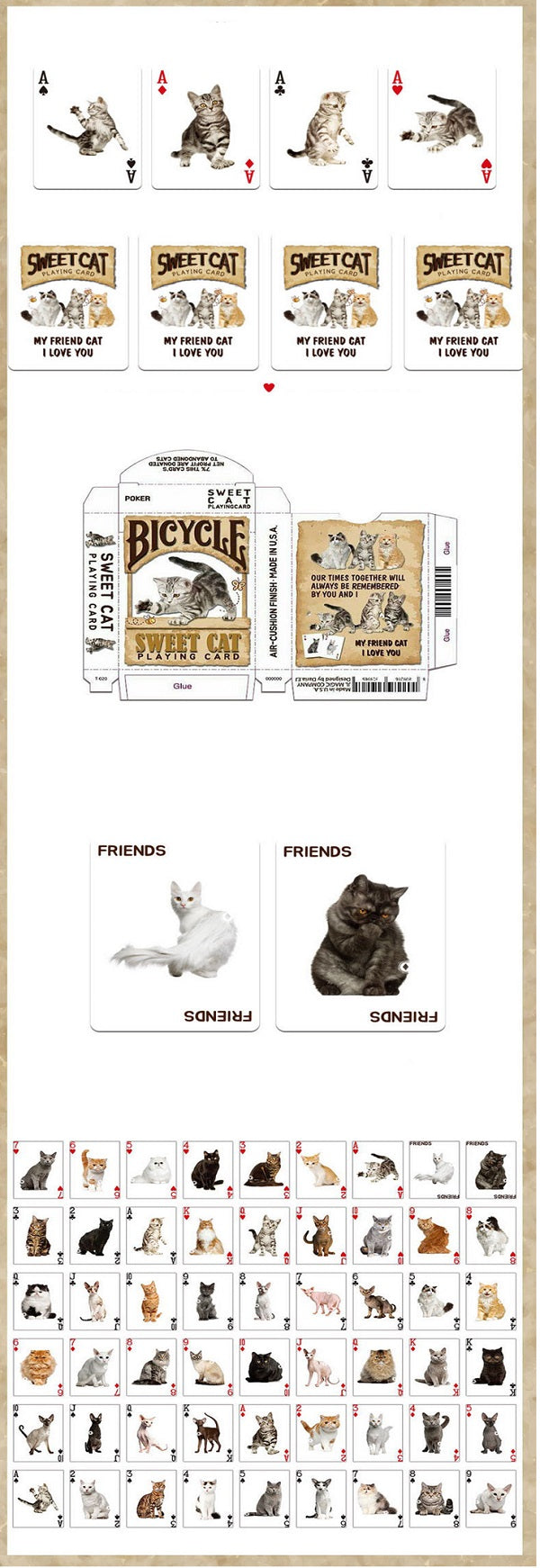 Bicycle Sweet Cat Playing Cards